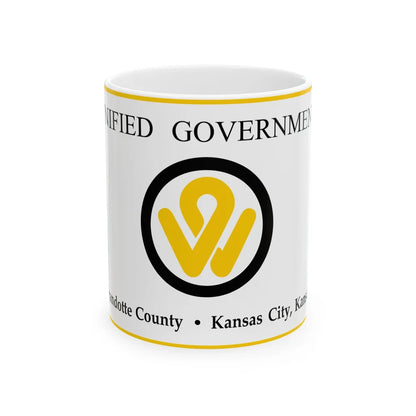 Flag of Wyandotte County Kansas (United States) White Coffee Mug 11oz - Go Mug Yourself