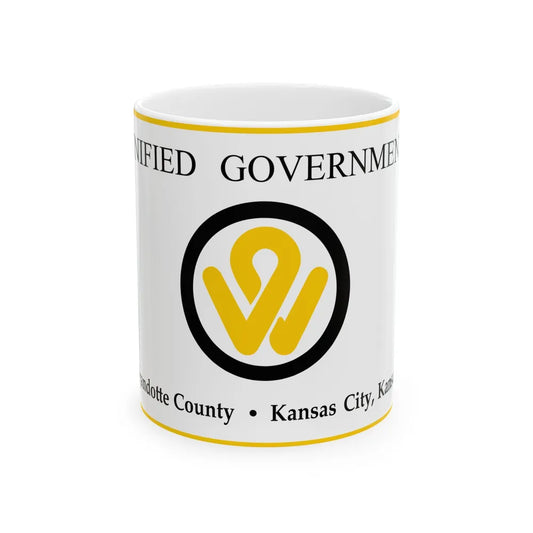 Flag of Wyandotte County Kansas (United States) White Coffee Mug 11oz - Go Mug Yourself