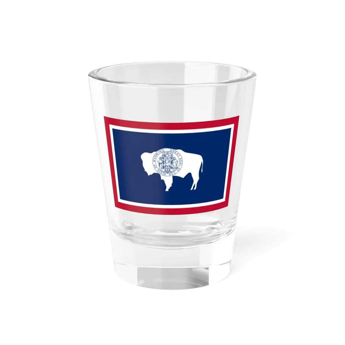 Flag of Wyoming 3-2 (United States) Shot Glass 1.5oz 1.5oz - Go Mug Yourself