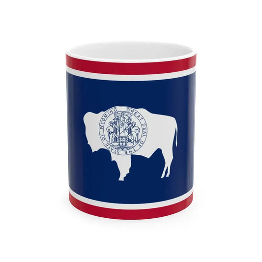 Flag of Wyoming 3-2 (United States) White Coffee Mug 11oz - Go Mug Yourself
