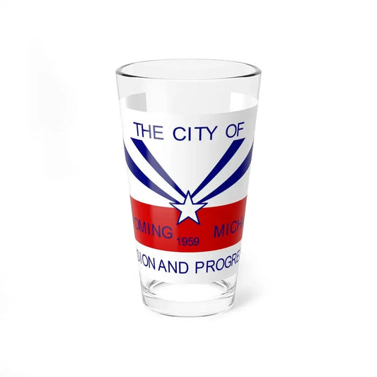 Flag of Wyoming Michigan (United States) Pint Glass 16oz 16oz - Go Mug Yourself
