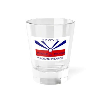 Flag of Wyoming Michigan (United States) Shot Glass 1.5oz 1.5oz - Go Mug Yourself