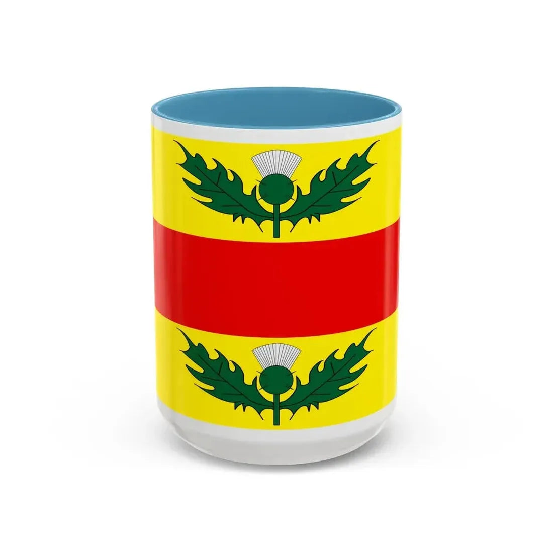 Flag of Xewkija Malta - Accent Coffee Mug 15oz Light Blue - Go Mug Yourself