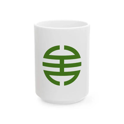 Flag of Yabuki Fukushima (Japan) White Coffee Mug 15oz - Go Mug Yourself