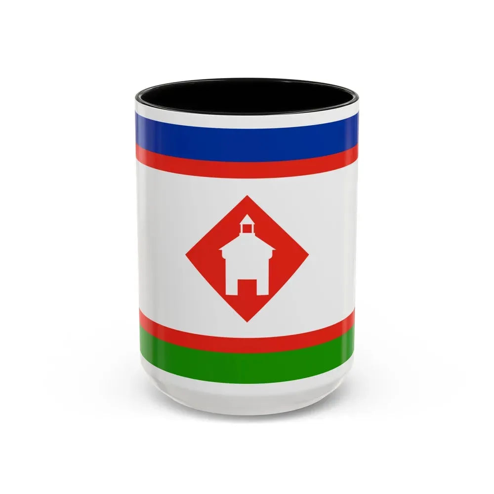 Flag of Yakutsk Russia - Accent Coffee Mug 15oz Black - Go Mug Yourself