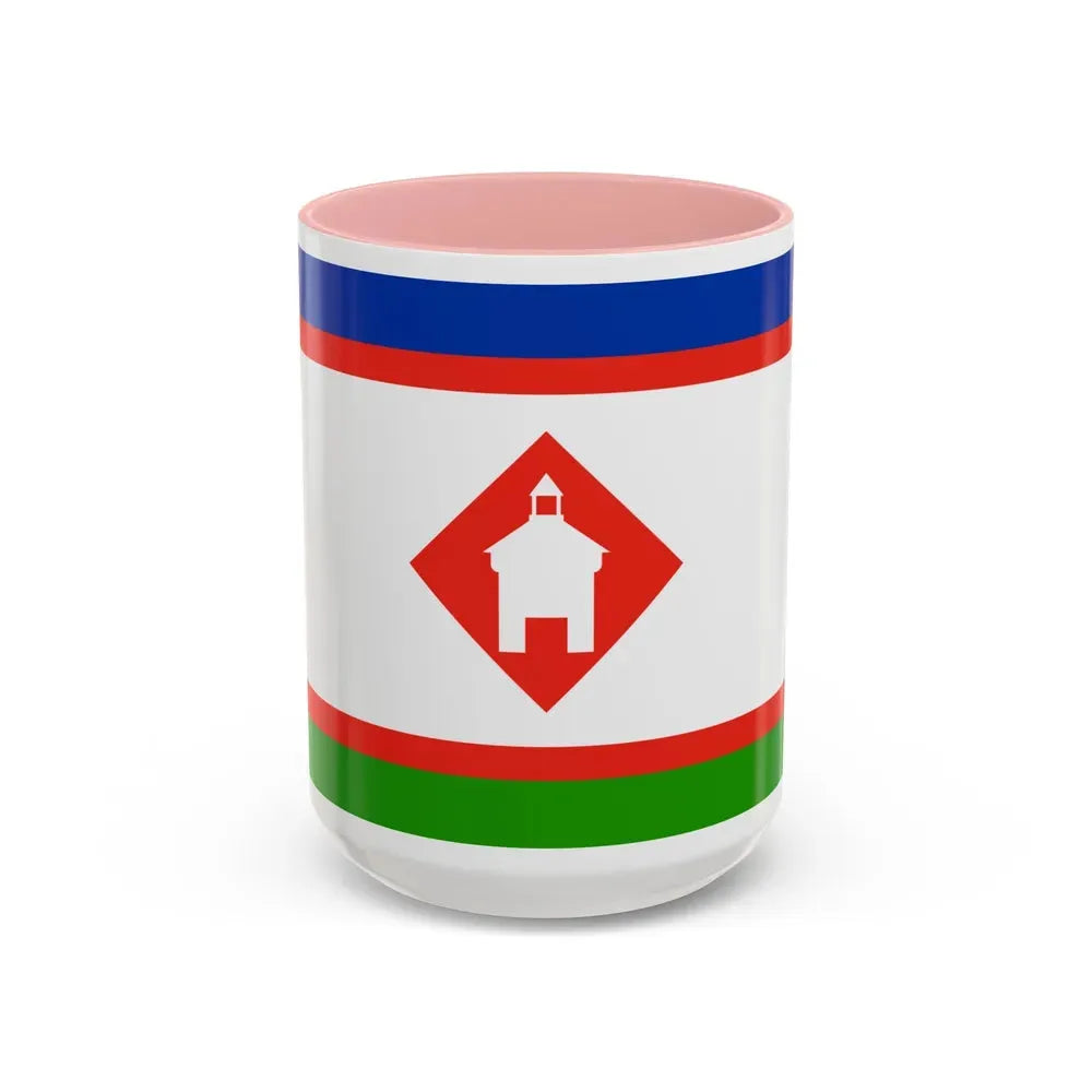 Flag of Yakutsk Russia - Accent Coffee Mug 15oz Pink - Go Mug Yourself
