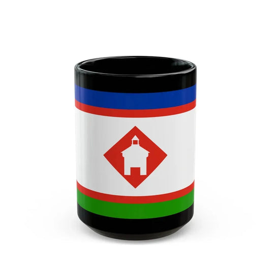Flag of Yakutsk Russia - Black Coffee Mug 15oz - Go Mug Yourself