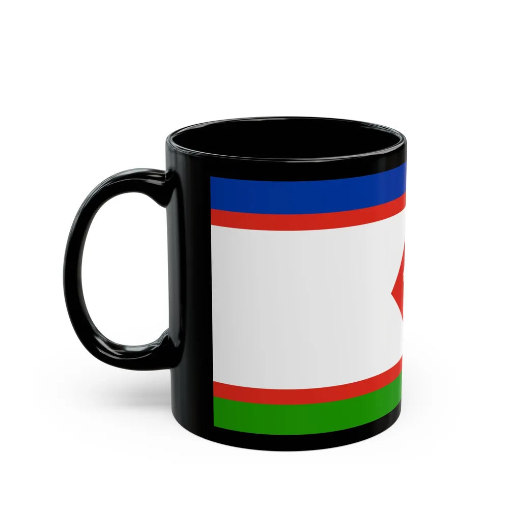 Flag of Yakutsk Russia - Black Coffee Mug-Go Mug Yourself