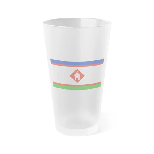 Flag of Yakutsk Russia - Frosted Pint Glass 16oz 16oz Frosted - Go Mug Yourself