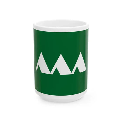 Flag of Yamagata Prefecture 1963-1971 (Japan) White Coffee Mug 15oz - Go Mug Yourself