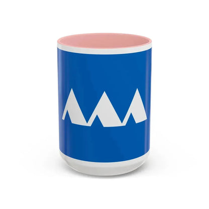 Flag of Yamagata Prefecture Japan - Accent Coffee Mug 15oz Pink - Go Mug Yourself
