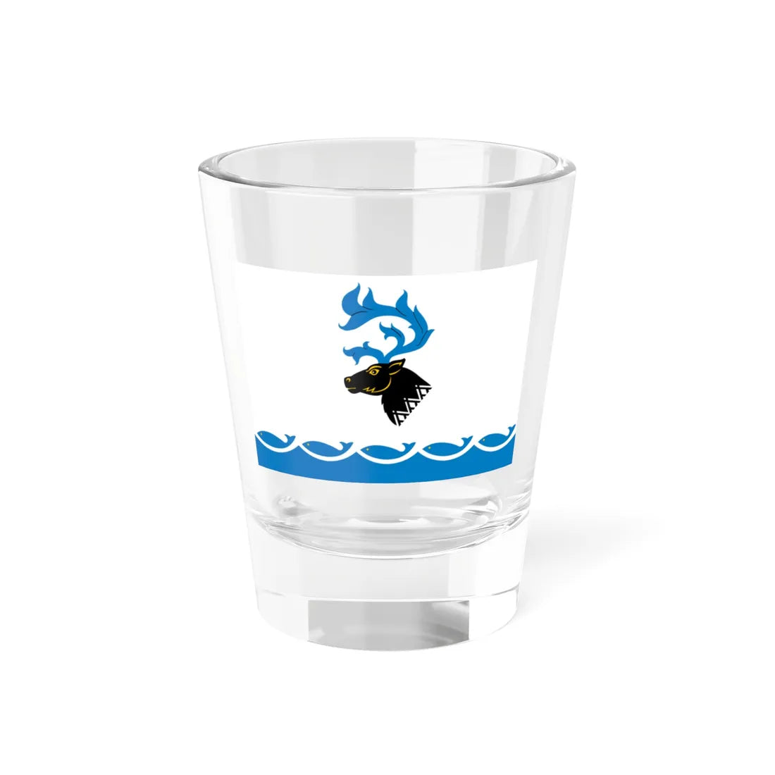 Flag of Yamalsky rayon Yamal Nenetsia (Russia) Shot Glass 1.5oz 1.5oz - Go Mug Yourself