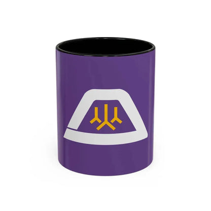 Flag of Yamanashi Prefecture Japan - Accent Coffee Mug 11oz Black - Go Mug Yourself