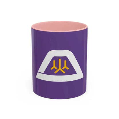 Flag of Yamanashi Prefecture Japan - Accent Coffee Mug 11oz Pink - Go Mug Yourself