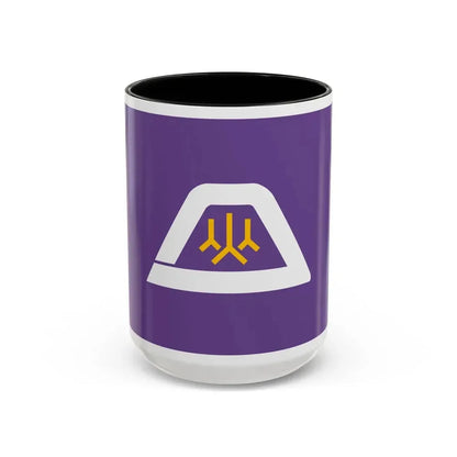 Flag of Yamanashi Prefecture Japan - Accent Coffee Mug 15oz Black - Go Mug Yourself