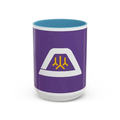 Flag of Yamanashi Prefecture Japan - Accent Coffee Mug 15oz Light Blue - Go Mug Yourself