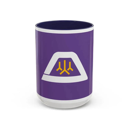 Flag of Yamanashi Prefecture Japan - Accent Coffee Mug 15oz Navy - Go Mug Yourself