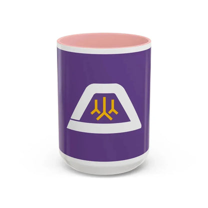 Flag of Yamanashi Prefecture Japan - Accent Coffee Mug 15oz Pink - Go Mug Yourself
