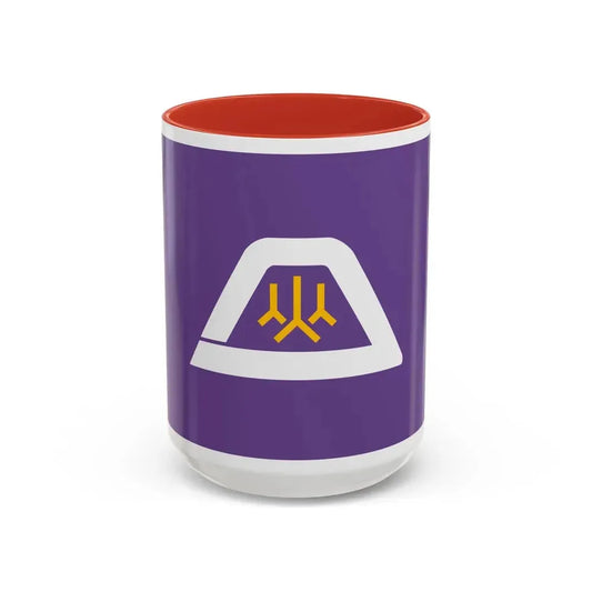 Flag of Yamanashi Prefecture Japan - Accent Coffee Mug 15oz Red - Go Mug Yourself