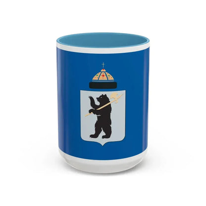 Flag of Yaroslavl Russia - Accent Coffee Mug 15oz Light Blue - Go Mug Yourself