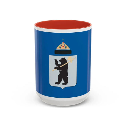 Flag of Yaroslavl Russia - Accent Coffee Mug 15oz Red - Go Mug Yourself