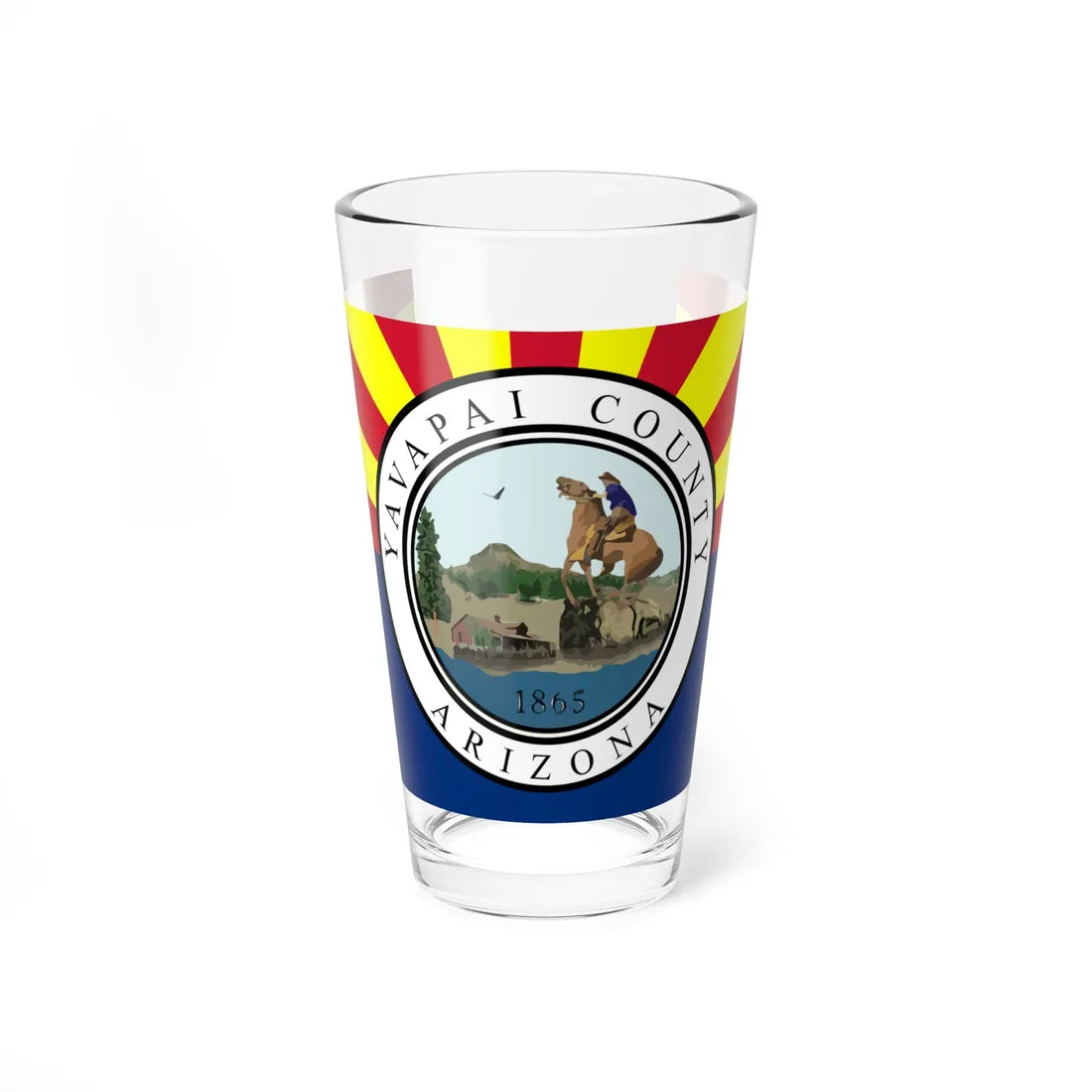 Flag of Yavapai County Arizona (United States) Pint Glass 16oz 16oz - Go Mug Yourself