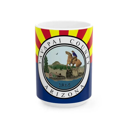 Flag of Yavapai County Arizona (United States) White Coffee Mug 15oz - Go Mug Yourself
