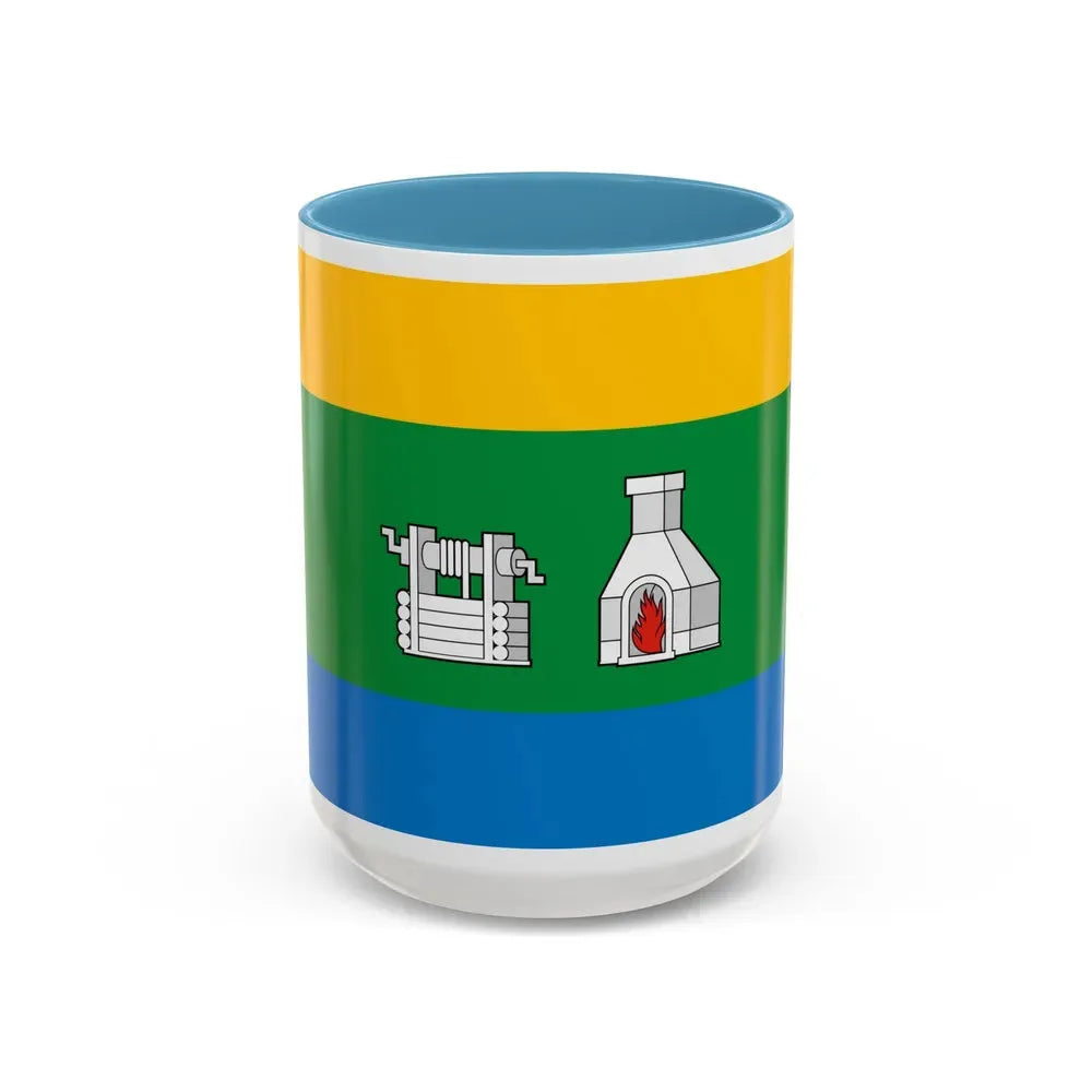 Flag of Yekaterinburg Russia - Accent Coffee Mug 15oz Light Blue - Go Mug Yourself