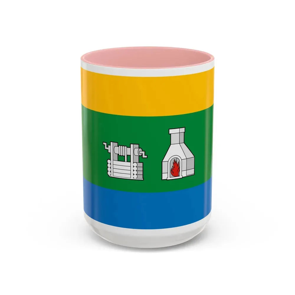 Flag of Yekaterinburg Russia - Accent Coffee Mug 15oz Pink - Go Mug Yourself