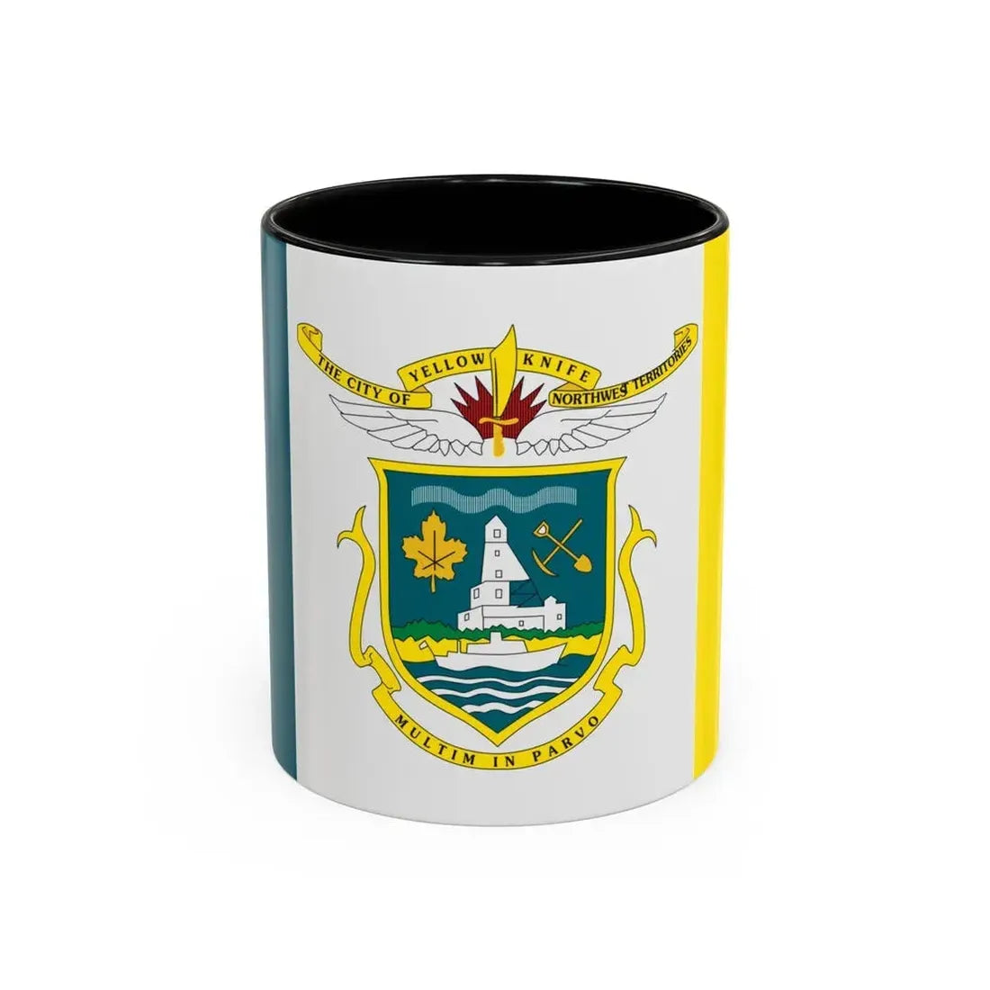 Flag of Yellowknife NWT Canada - Accent Coffee Mug 11oz Black - Go Mug Yourself