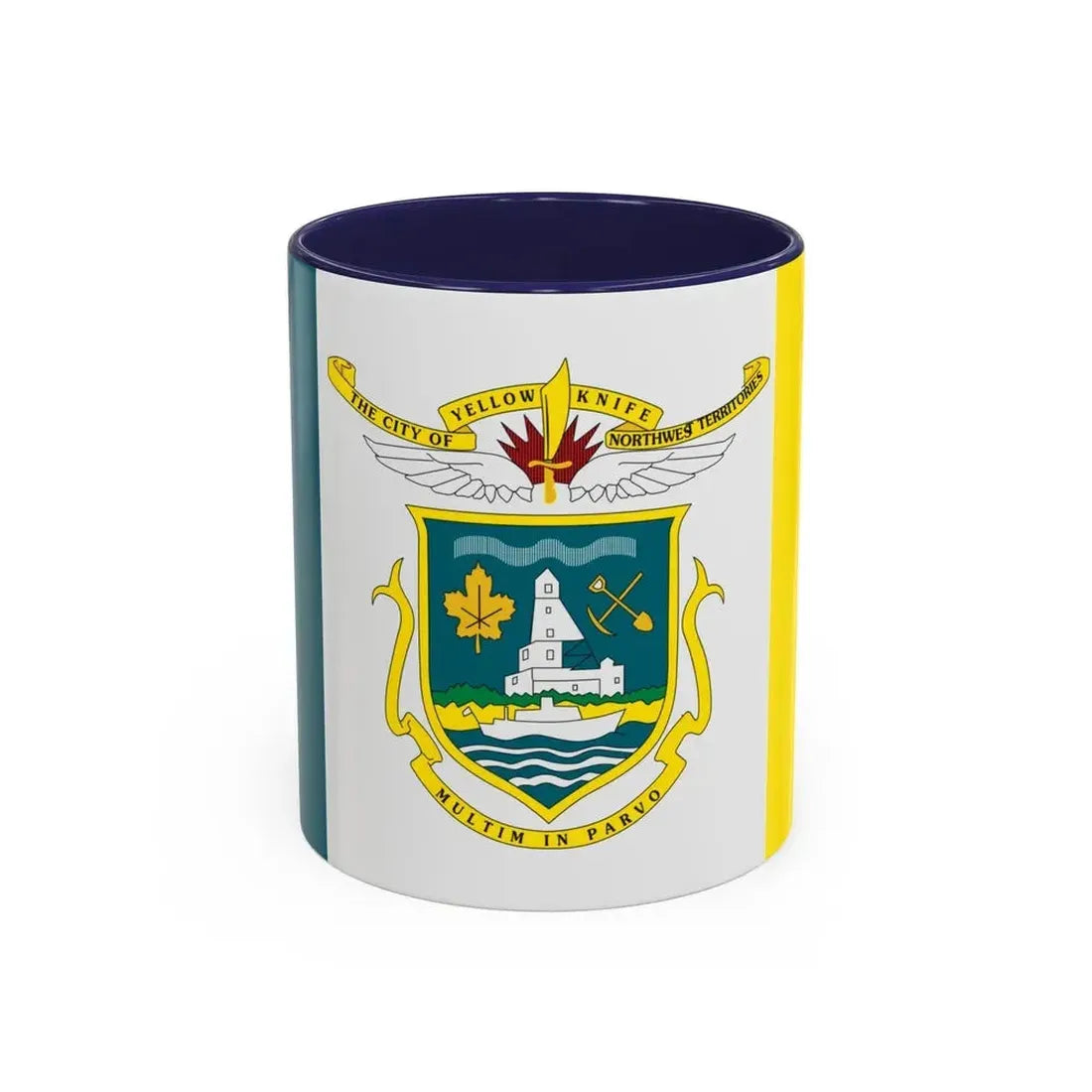 Flag of Yellowknife NWT Canada - Accent Coffee Mug 11oz Navy - Go Mug Yourself