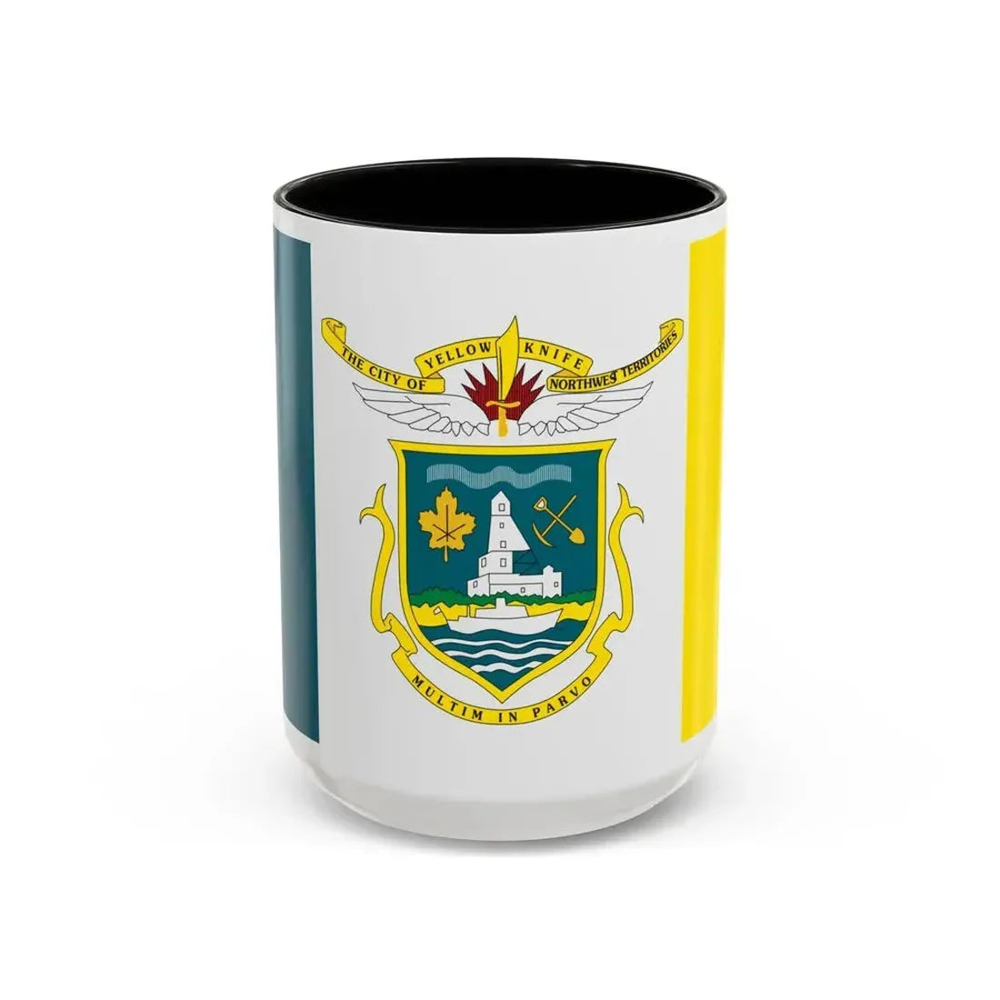 Flag of Yellowknife NWT Canada - Accent Coffee Mug 15oz Black - Go Mug Yourself