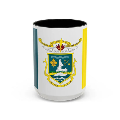 Flag of Yellowknife NWT Canada - Accent Coffee Mug 15oz Black - Go Mug Yourself