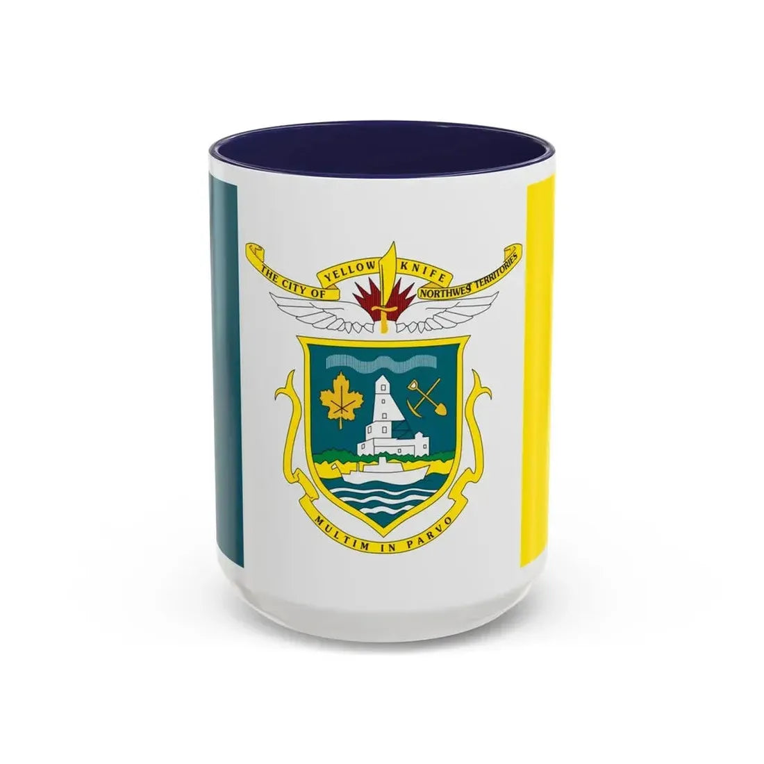 Flag of Yellowknife NWT Canada - Accent Coffee Mug 15oz Navy - Go Mug Yourself
