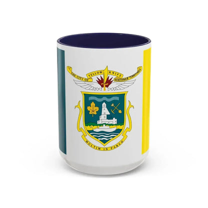 Flag of Yellowknife NWT Canada - Accent Coffee Mug 15oz Navy - Go Mug Yourself
