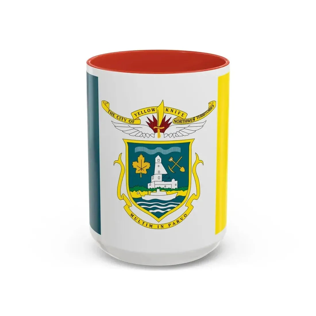 Flag of Yellowknife NWT Canada - Accent Coffee Mug 15oz Red - Go Mug Yourself