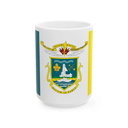 Flag of Yellowknife NWT Canada - White Coffee Mug 15oz - Go Mug Yourself