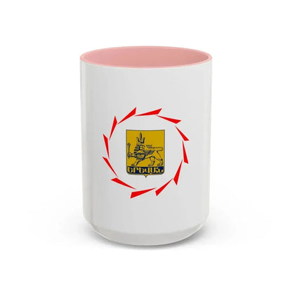 Flag of Yerevan Armenia - Accent Coffee Mug 15oz Pink - Go Mug Yourself