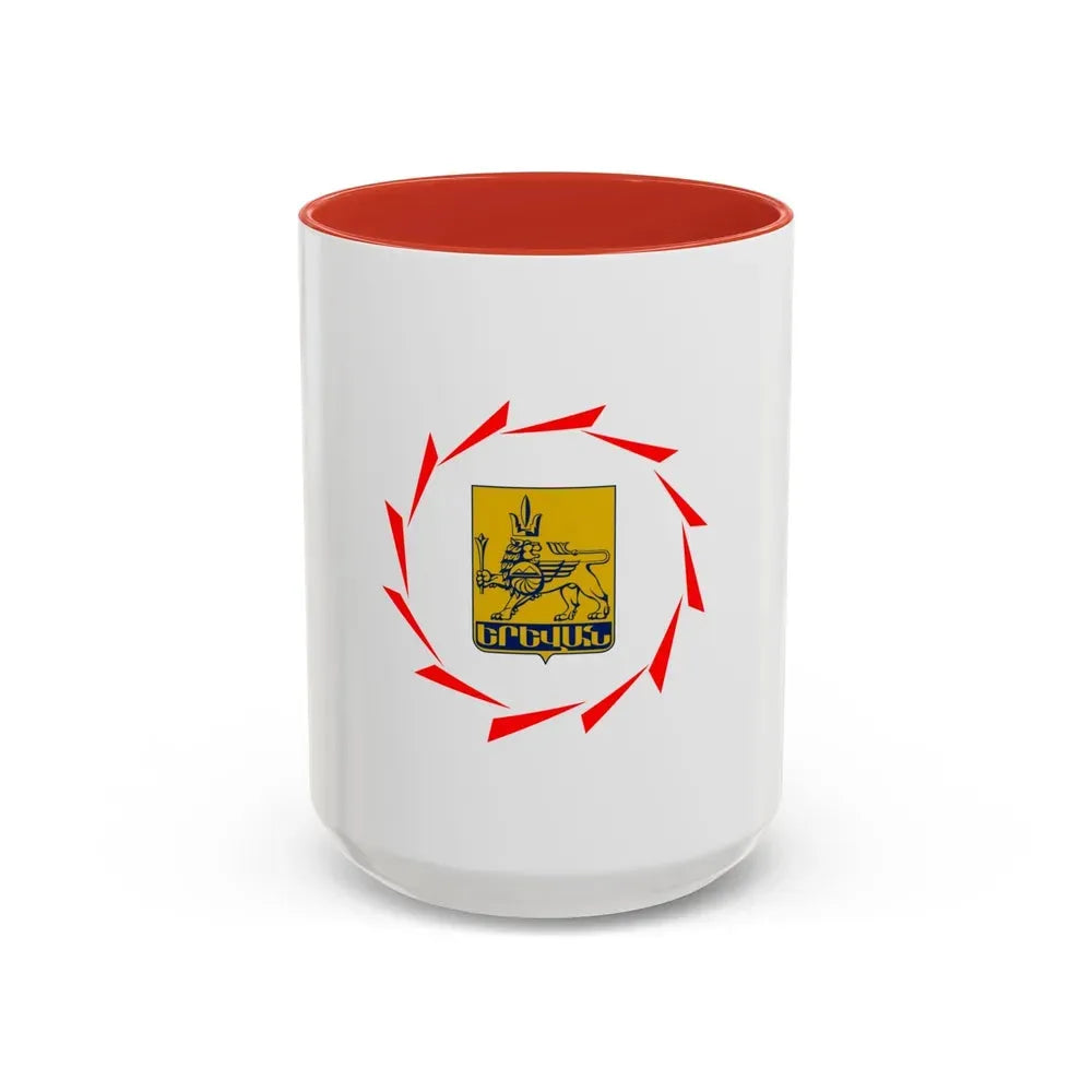 Flag of Yerevan Armenia - Accent Coffee Mug 15oz Red - Go Mug Yourself