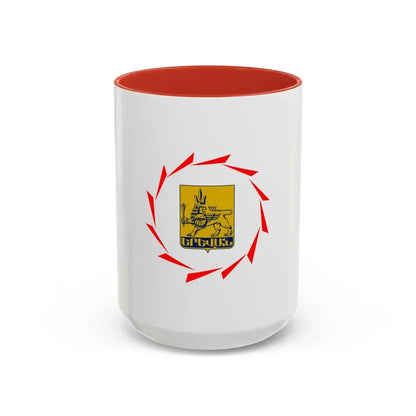 Flag of Yerevan Armenia - Accent Coffee Mug 15oz Red - Go Mug Yourself