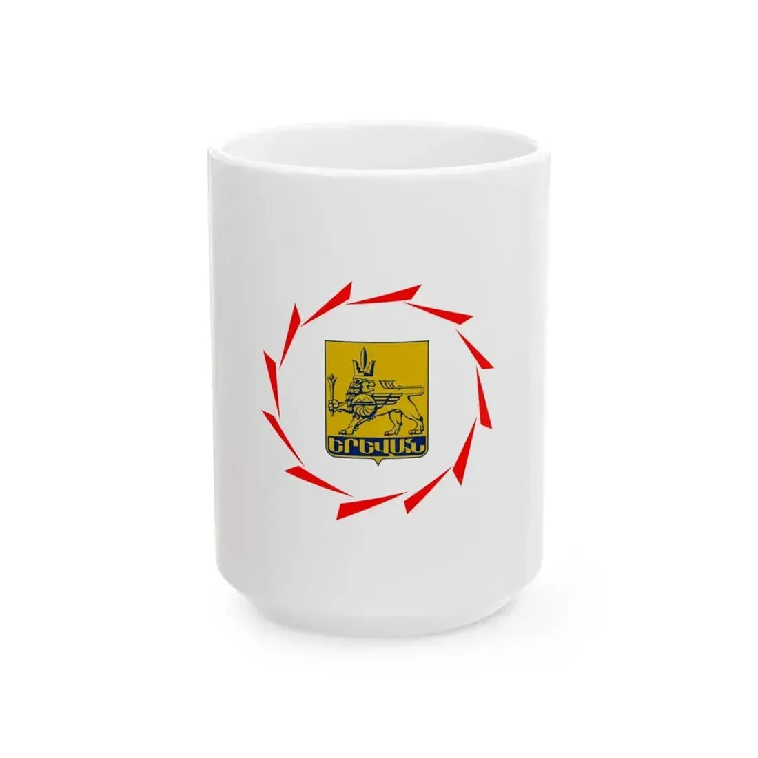 Flag of Yerevan Armenia - White Coffee Mug 15oz - Go Mug Yourself