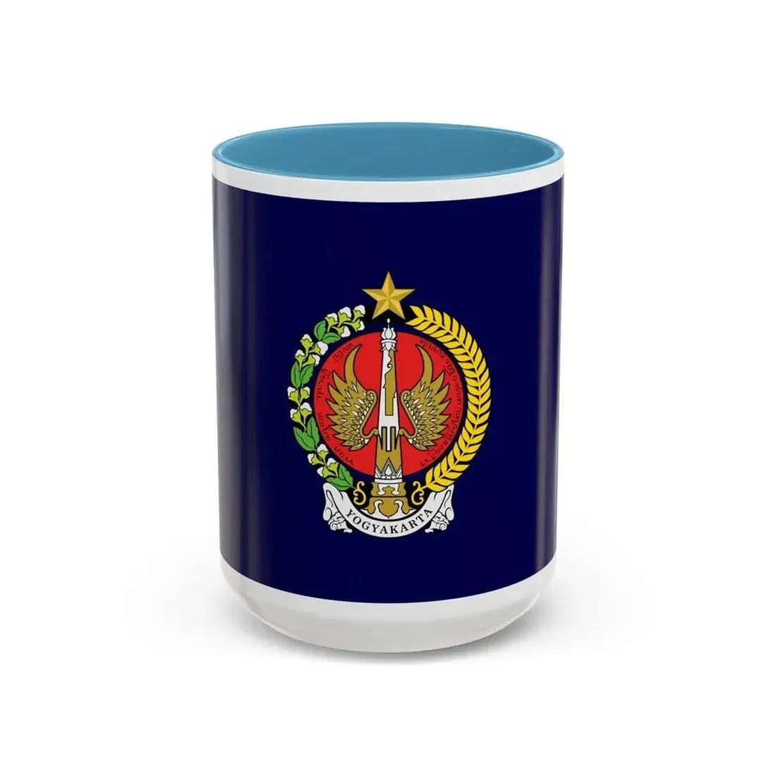 Flag of Yogyakarta Indonesia - Accent Coffee Mug 15oz Light Blue - Go Mug Yourself