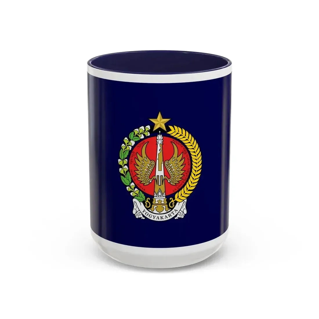 Flag of Yogyakarta Indonesia - Accent Coffee Mug 15oz Navy - Go Mug Yourself