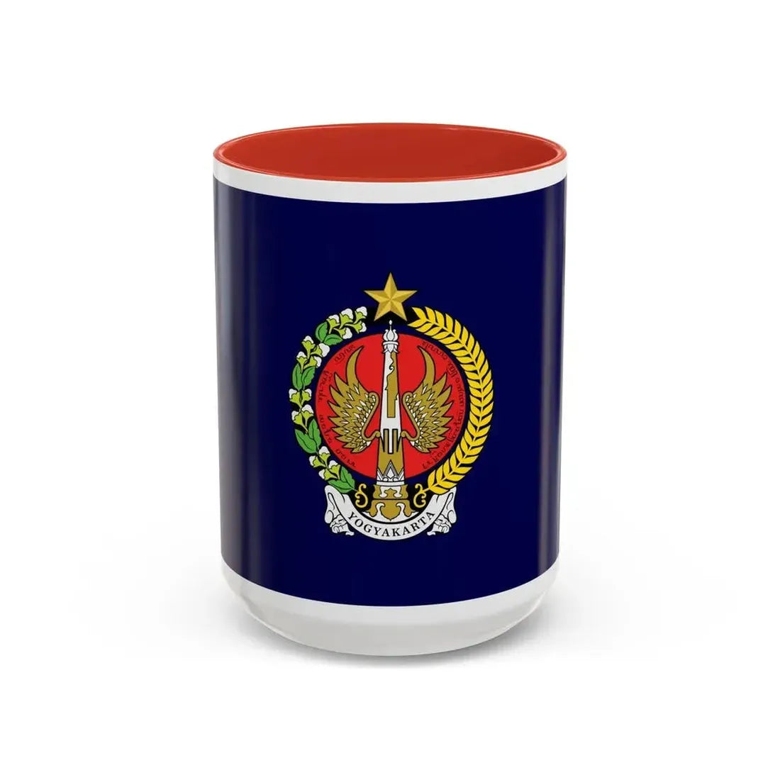 Flag of Yogyakarta Indonesia - Accent Coffee Mug 15oz Red - Go Mug Yourself