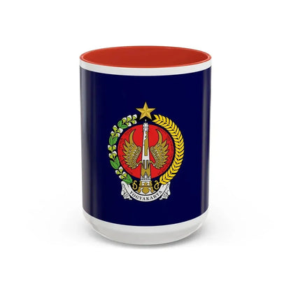 Flag of Yogyakarta Indonesia - Accent Coffee Mug 15oz Red - Go Mug Yourself