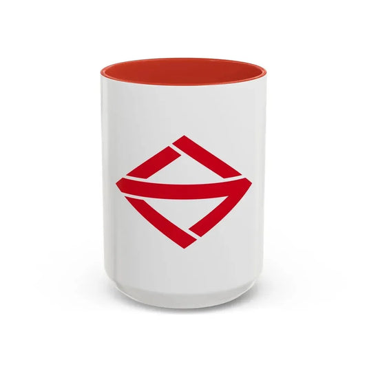 Flag of Yokohama Kanagawa Japan - Accent Coffee Mug 15oz Red - Go Mug Yourself