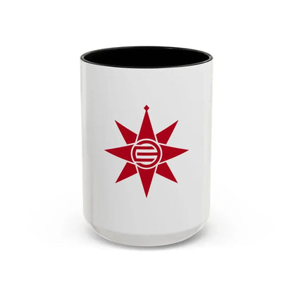 Flag of Yokosuka Kanagawa Japan - Accent Coffee Mug 15oz Black - Go Mug Yourself