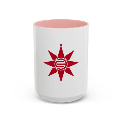 Flag of Yokosuka Kanagawa Japan - Accent Coffee Mug 15oz Pink - Go Mug Yourself