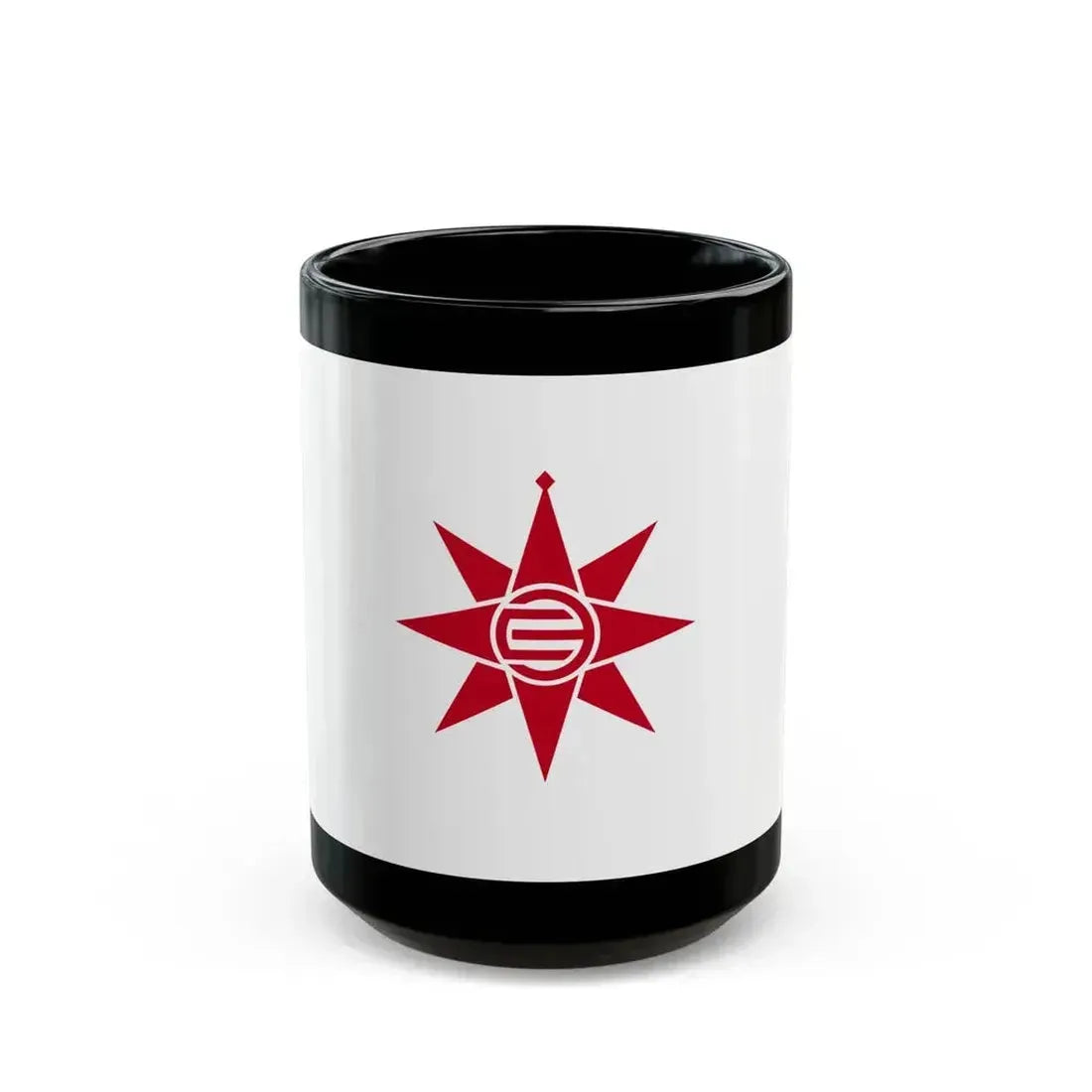Flag of Yokosuka Kanagawa Japan - Black Coffee Mug 15oz - Go Mug Yourself
