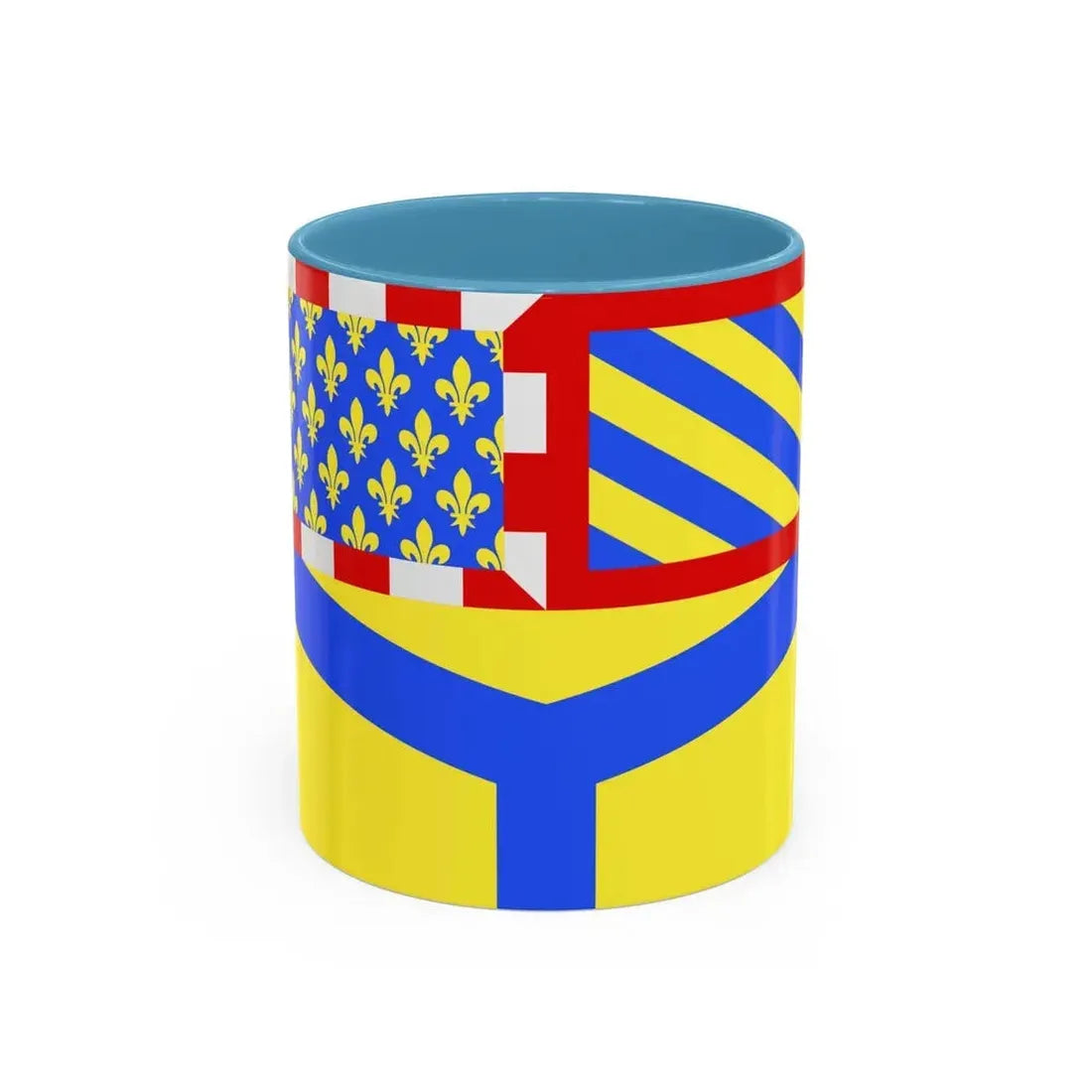 Flag of Yonne France 2 - Accent Coffee Mug 11oz Light Blue - Go Mug Yourself